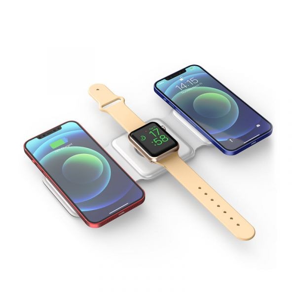 WIWU Power Air 3 In 1 Wireless Charger Powerful Magnets 15W Fast Charging